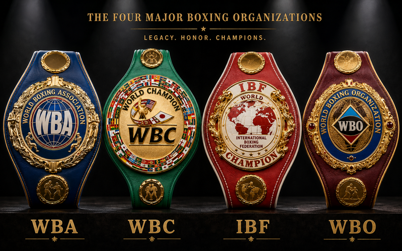 WBA, WBC, IBF và WBO là bốn tổ chức quyền anh lớn, mỗi tổ chức có hệ thống đai vô địch và bảng xếp hạng riêng. 